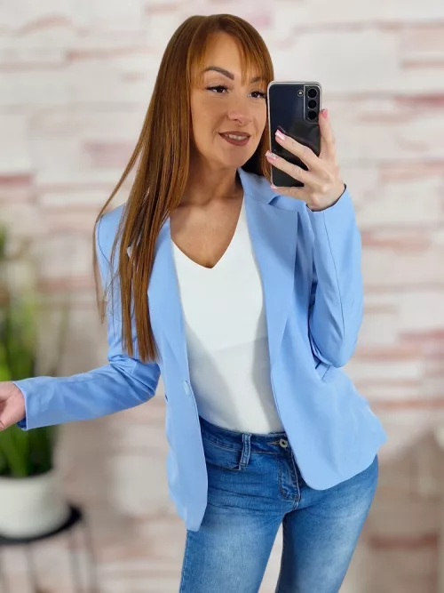 Selyem bélésű, karcsúsított, összegombolható blézer S-XXL-ig