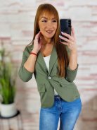 Karcsúsított, álzsebes, összegombolható blézer S-XL-ig