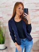 Karcsúsított, álzsebes, összegombolható, sötétkék blézer S-XL-ig
