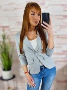 Karcsúsított, álzsebes, összegombolható blézer S-XL-ig