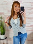 Karcsúsított, álzsebes, összegombolható blézer S-XL-ig