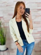 Karcsúsított, álzsebes, összegombolható, bézs blézer S-XL-ig