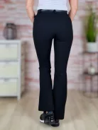 Bővülő (trapéz) szárú, öves, fekete nadrág S-XL-ig