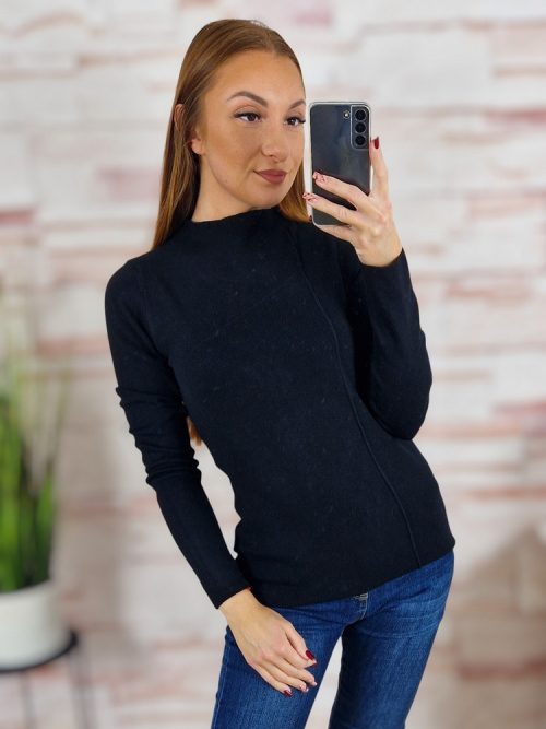 Magasított nyakú, puha, gépi kötött anyagú felső XS-S-M