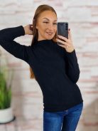Magasított nyakú, puha, gépi kötött anyagú felső XS-S-M