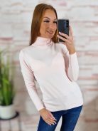 Garbós nyakú, puha, gépi kötött anyagú felső S-M