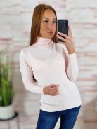 Garbós nyakú, puha, gépi kötött anyagú felső S-M