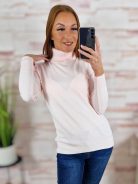 Garbós nyakú, puha, gépi kötött anyagú felső S-M