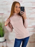 Garbós nyakú, puha, gépi kötött anyagú felső S-M