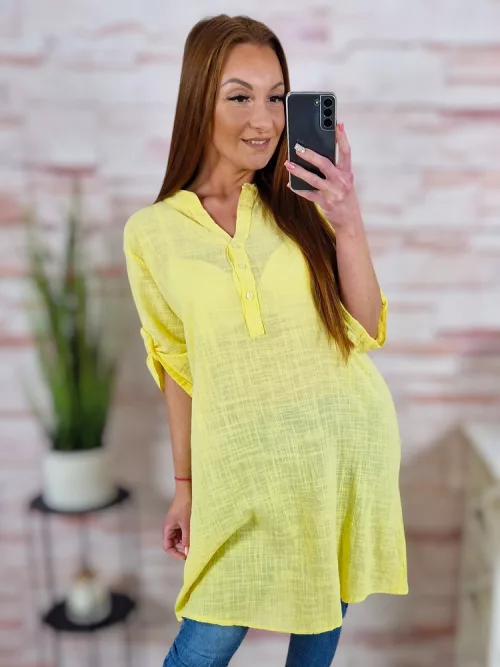 Roll-up ujjú, len anyagú ruha M-L-XL