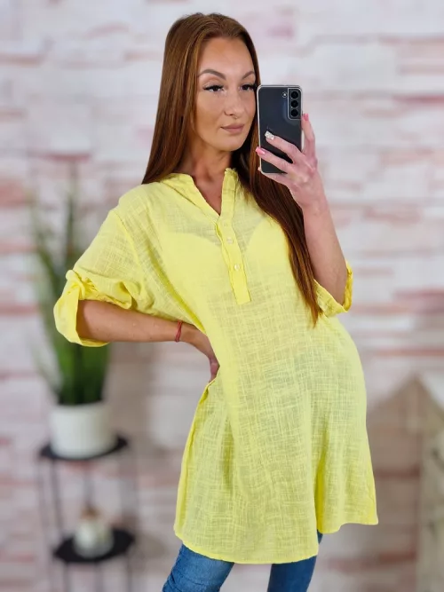 Roll-up ujjú, len anyagú ruha M-L-XL