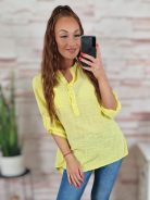 Hátul hosszított, roll-up ujjú, len anyagú felső M-L-XL