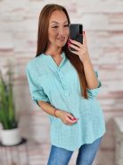 Hátul hosszított, roll-up ujjú, len anyagú felső M-L-XL