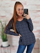 Mintás, hosszú ujjú, kötött felső S-M-L