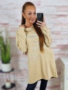 Hátul hosszított, garbós nyakú, mikroplüss anyagú ruha M-L-XL