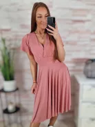 Mellnél átlapolt, loknis aljú ruha S-M