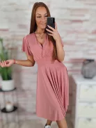 Mellnél átlapolt, loknis aljú ruha S-M