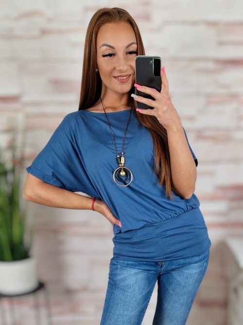 Denevér ujjú, passzés aljú, nyakláncos felső S-M-L