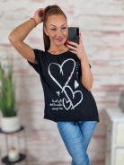 Szív mintás, alján megkötős, pamut felső M-L-XL