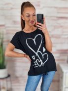 Szív mintás, alján megkötős, pamut felső M-L-XL