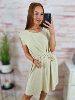 Pillangó ujjú, a vonalú, megkötős ruha M-L