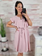 Pillangó ujjú, mellnél kivágott, megkötős ruha M-L