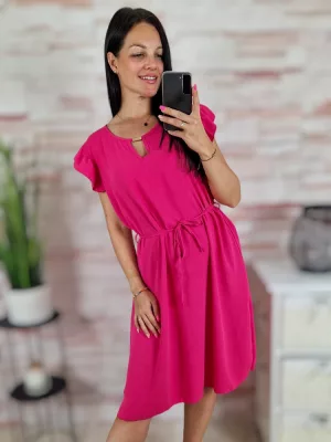 Pillangó ujjú, mellnél kivágott, megkötős ruha M-L