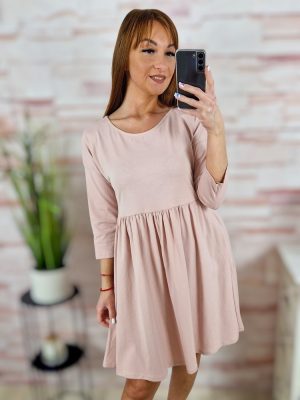 Fodros ujjú, bő szoknyarészű, pamut ruha S-M