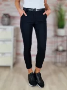 Sztreccses, öves, fekete nadrág S-XL-ig