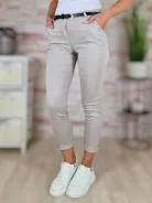 Sztreccses, öves, drapp nadrág S-XL-ig