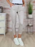 Sztreccses, öves, drapp nadrág S-XL-ig