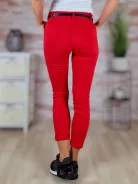 Sztreccses, öves, piros nadrág S-XL-ig