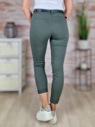 Sztreccses, öves, khaki nadrág S-XL-ig
