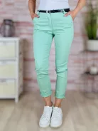 Sztreccses, öves, világoszöld nadrág S-XL-ig