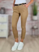 Sztreccses, öves, barna nadrág S-XL-ig