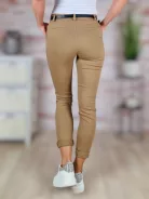 Sztreccses, öves, barna nadrág S-XL-ig