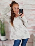Alján összehúzható és megkötős, hímzett virágmintás felső M-L-XL