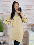 Garbós nyakú, alján átlapolt, puha anyagú ruha S-M-L