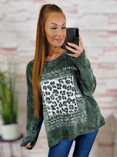 Hátul hosszított, ejtett vállú, hosszú ujjú felső L-XL