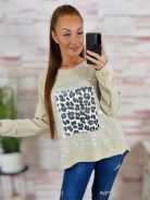 Hátul hosszított, ejtett vállú, hosszú ujjú felső L-XL