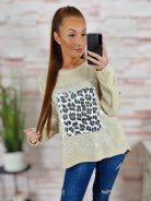 Hátul hosszított, ejtett vállú, hosszú ujjú felső L-XL