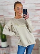 Alján összehúzható, ejtett vállú, hosszú ujjú felső L-XL