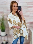 Mintás, végig gombos hátul hosszított tunika XL-XXL