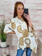 Mintás, végig gombos hátul hosszított tunika XL-XXL