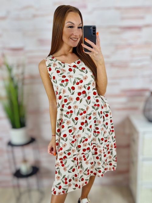 Mintás, A vonalú, ujjatlan ruha L-XL