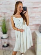 Hímzett pántos, a vonalú, viszkóz anyagú ruha L-XL
