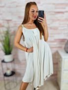 Hímzett pántos, a vonalú, viszkóz anyagú ruha L-XL