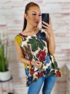 Mintás, A vonalú, hátul hosszított felső L-XL
