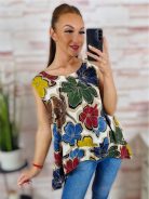Mintás, A vonalú, hátul hosszított felső L-XL