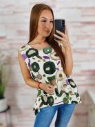 Mintás, A vonalú, hátul hosszított felső L-XL